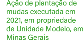 A o de planta  o de mudas executada em 2021, em propriedade de Unidade Modelo, em Minas Gerais